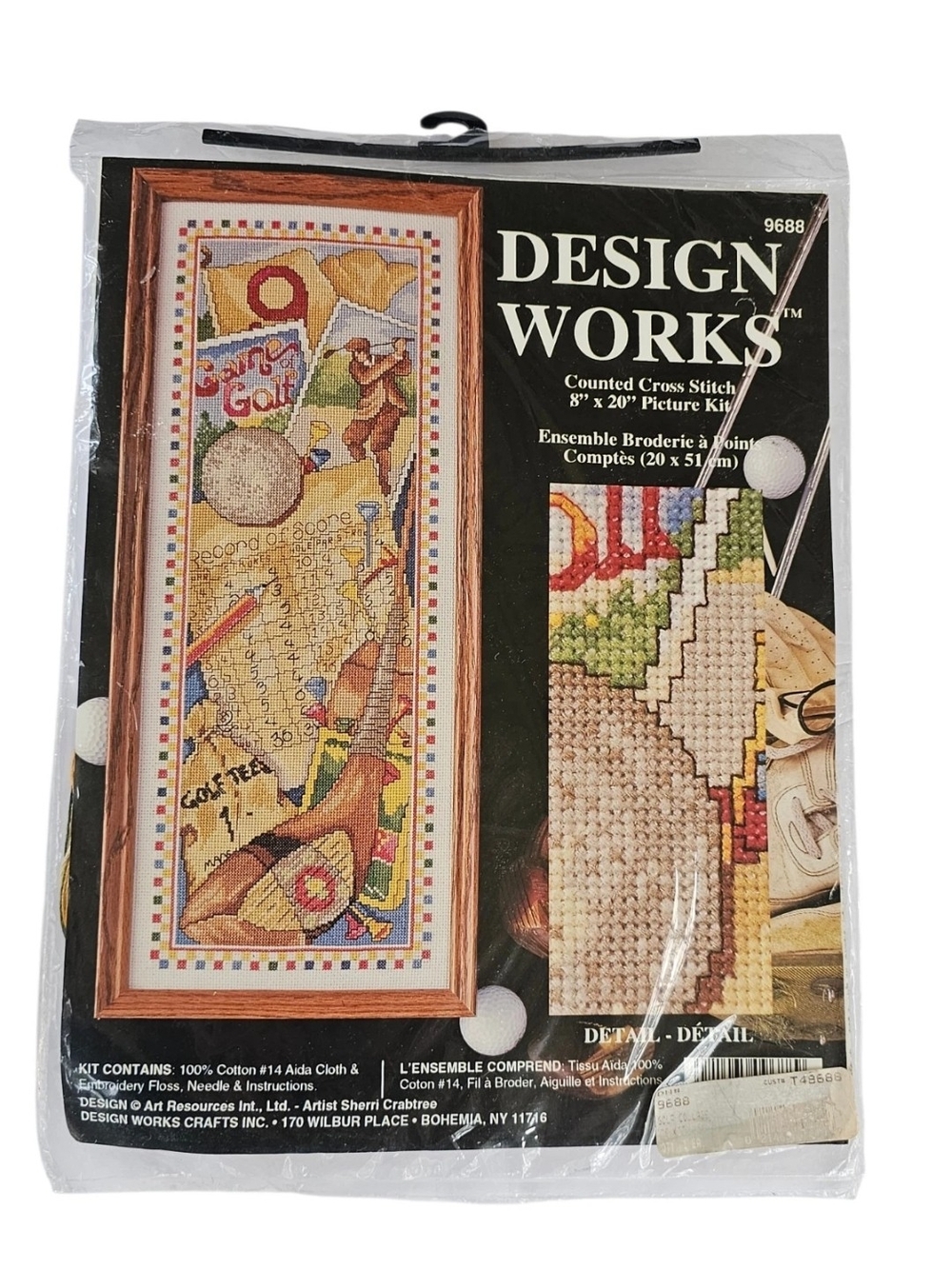 Design Works Golf Cross Stitch Kit #9688 Game of Golf Nostalgic 8"X20" Sport NEW
